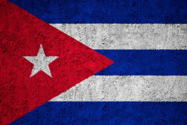 Bandiera nazionale dipinta di Cuba su un muro di cemento