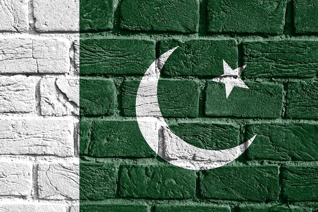 Bandiera Pakistan sul muro