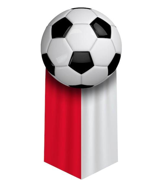 Bandiera Polonia pallone da calcio panno appeso banner 3D Rendering