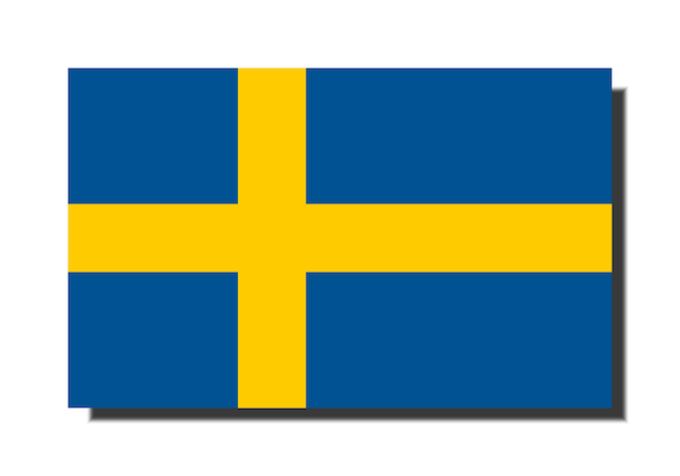 Bandiera svedese della Svezia con ombra