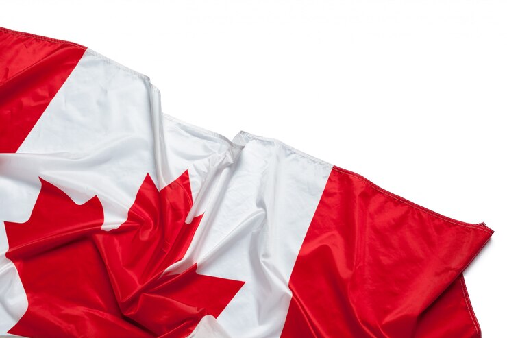 Foto bandiera sventolante canada
