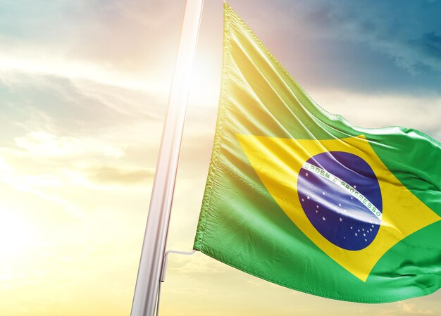 Bandiera sventolante nazionale del Brasile