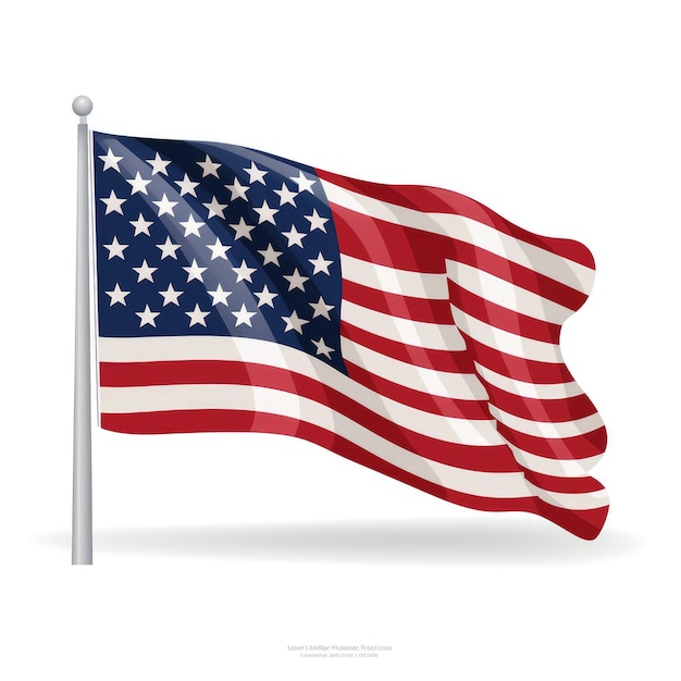 Bandiera USA isolata su sfondo bianco USA day