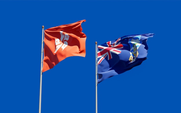 Bandiere delle Isole Falkland e Hong Kong HK