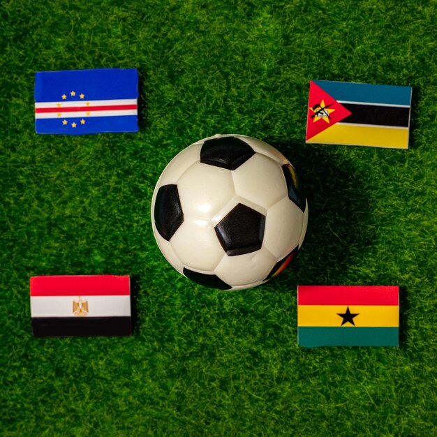 Bandiere delle squadre partecipanti alla Coppa d'Africa 2024 Capo Verde Mozambico Egitto Ghana