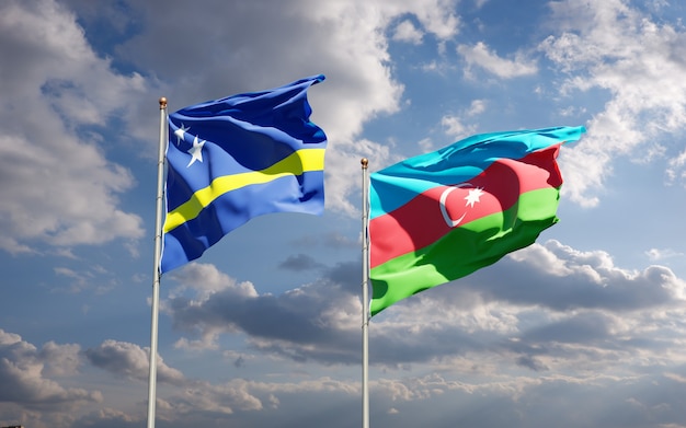 bandiere di stato nazionali dell'Azerbaigian e Curacao