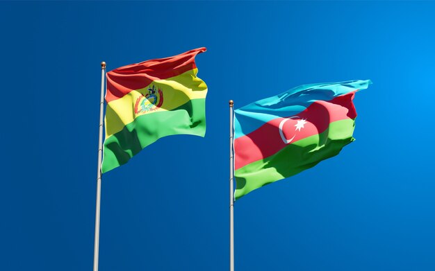 bandiere di stato nazionali dell'Azerbaigian e della Bolivia