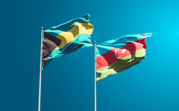 bandiere di stato nazionali dell'Azerbaigian e delle Bahamas