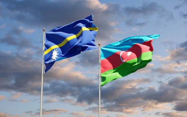 bandiere di stato nazionali di Nauru e Azerbaigian