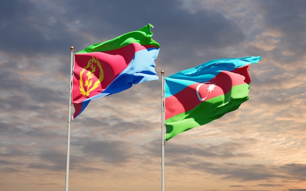 bandiere nazionali di stato dell'Azerbaigian e dell'Eritrea