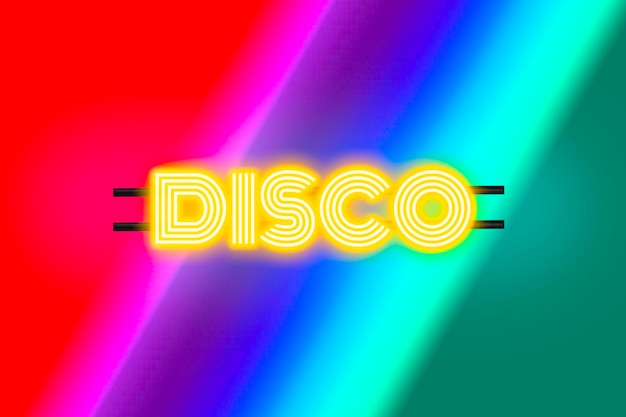 Banner al neon da discoteca.