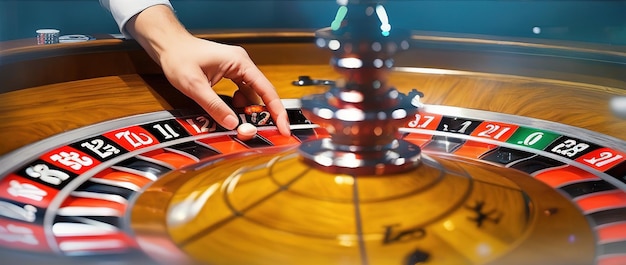 Banner Casino gioco ruota della roulette che gira Generazione AI