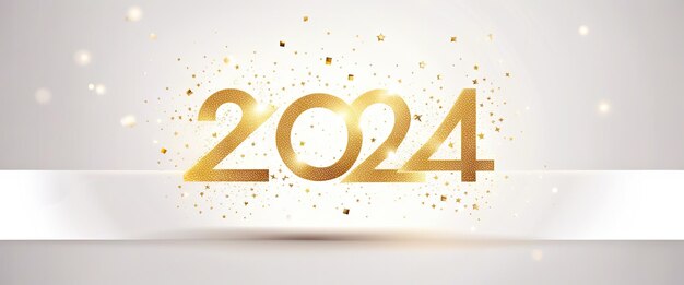 Banner celebrazioni di Capodanno auguri d'oro poster su sfondo chiaro generativo ai