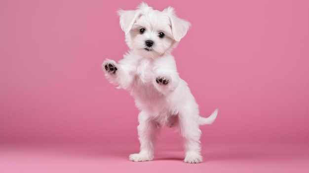 Banner con cane maltese Copia spazio IA generativa