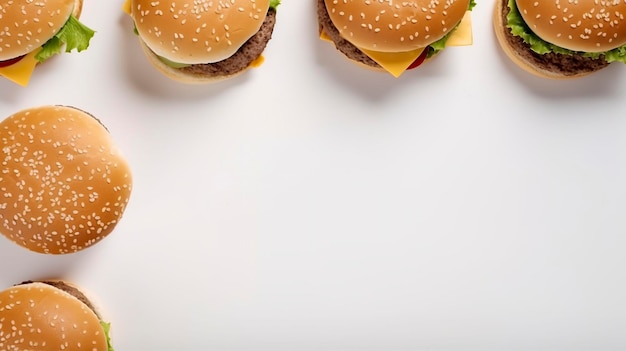 Banner con hamburger Copia spazio sfondo IA generativa