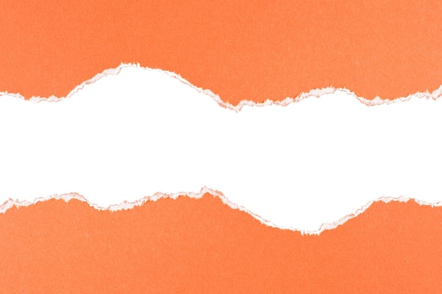 Banner creativo di carta strappata su un elemento di design a sfondo arancione vibrante