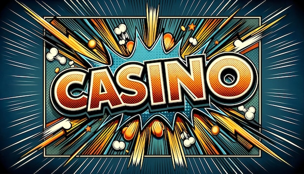 Banner del casinò in stile fumetto