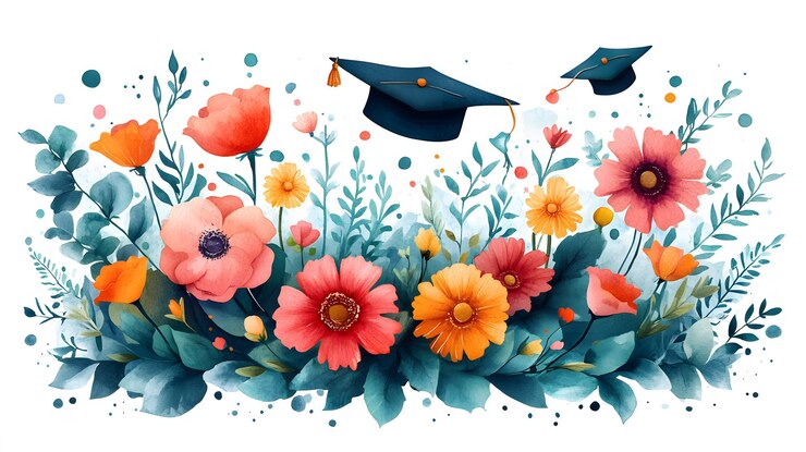 Banner della Giornata dell'apprezzamento degli insegnanti in acquerello piatto con fiori, oggetti educativi e un messaggio di apprezzamento