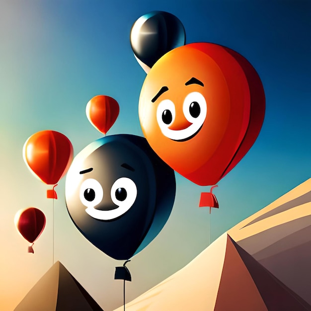 Banner della giornata mondiale del sorriso con palloncini faccia felice