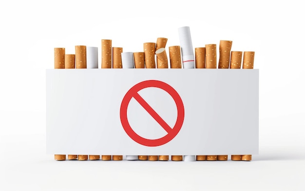 Banner della Società senza tabacco su sfondo bianco per la Giornata mondiale contro il tabacco