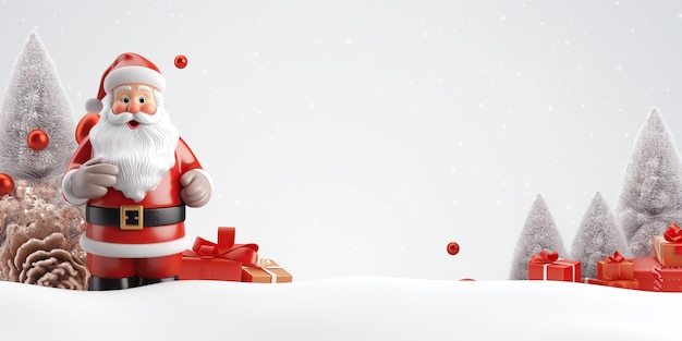 Banner di Babbo Natale felice generato dall'intelligenza artificiale
