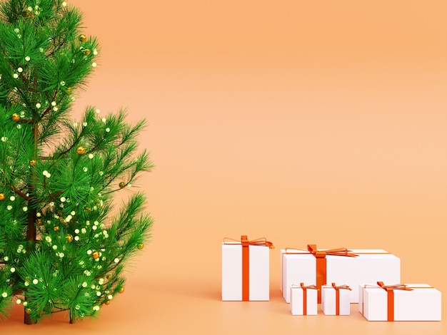 Banner di buon Natale invernale del podio geometrico 3d per l'immagine pubblicitaria del prodotto per mockup