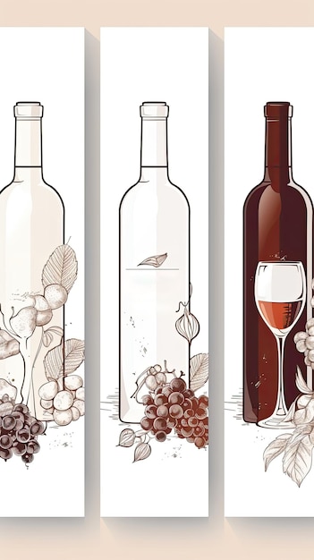 Banner di degustazione di vini bianco e pulito volantino moderno minimalista AI generativo