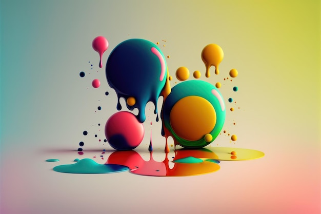 Banner di goccioline liquide colorate per le tue esigenze creative ai generativa