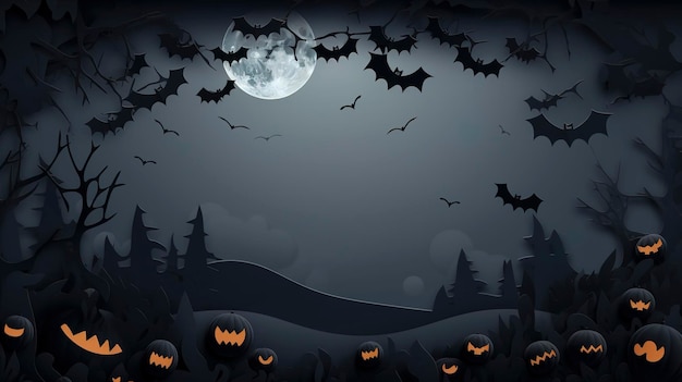 Banner di Halloween felice o modello di invito a una festa