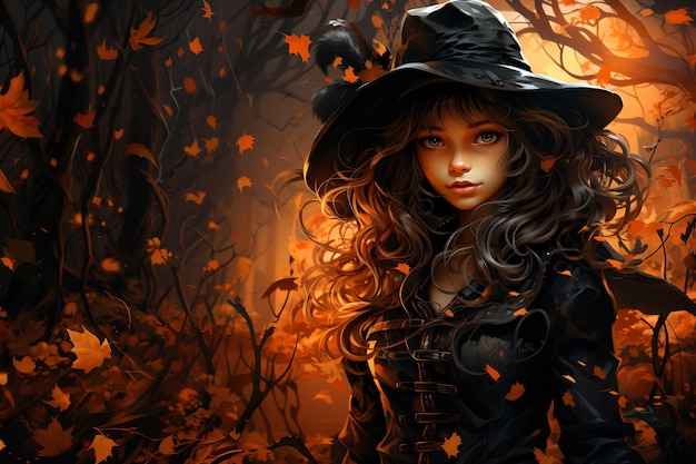 Banner di Halloween Sfondo dell'immagine del mago strega Dark Horror