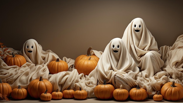 Banner di Halloween Sfondo di Happy Halloween con spazio di copia generato dall'intelligenza artificiale