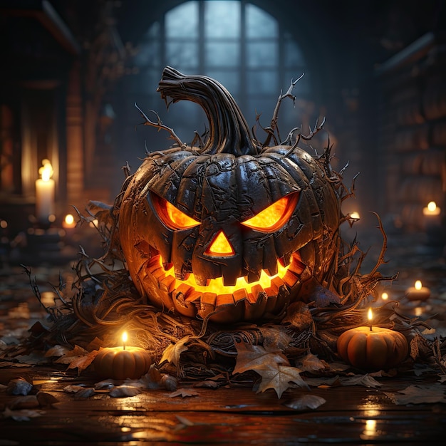 Banner di Halloween Sfondo di Happy Halloween generato dall'intelligenza artificiale