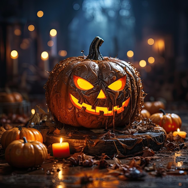 Banner di Halloween Sfondo di Happy Halloween generato dall'intelligenza artificiale