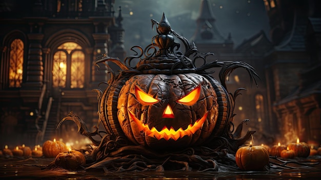 Banner di Halloween Sfondo di Happy Halloween generato dall'intelligenza artificiale