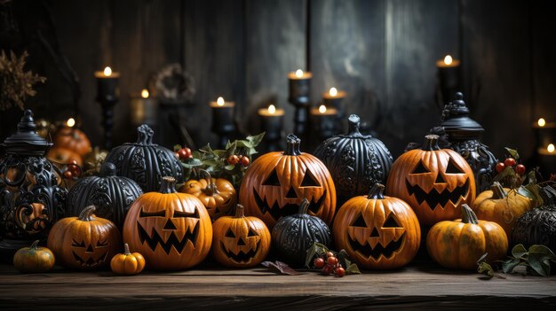 Banner di Halloween Sfondo di Happy Halloween generato dall'intelligenza artificiale