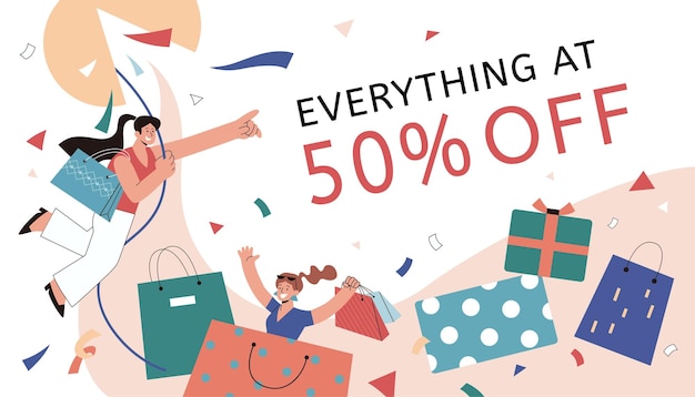 Banner di offerta di 50 sconti