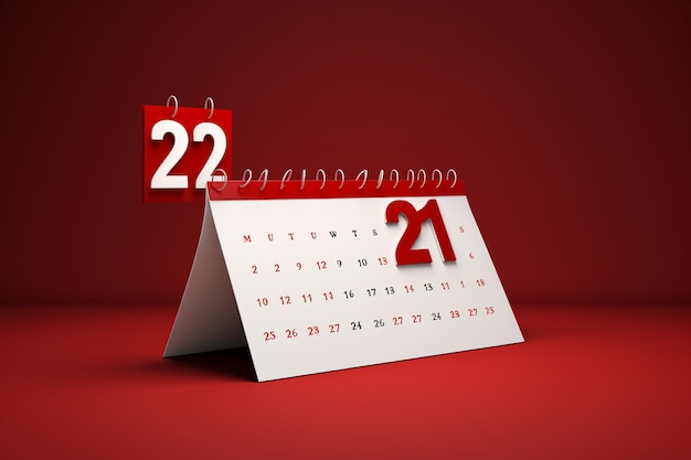 Banner di sfondo 3D per il 2024 Calendario in bianco Calligrafia