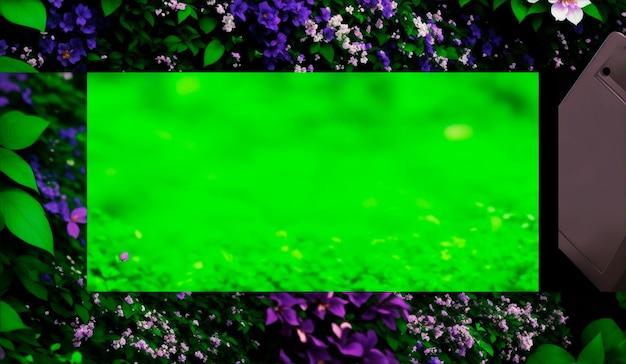 Banner di sfondo futuristico moderno floreale verde