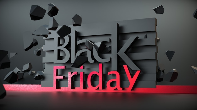 Banner di vendita del Black Friday con formulazione 3D