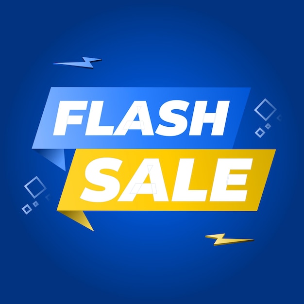 Banner di vendita flash per il web o i social media banner di vendita con il segno Thunder