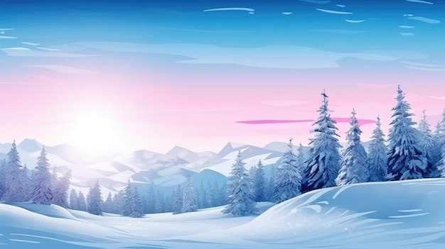 Banner di vendita sfondo invernale creato con tecnologia AI generativa