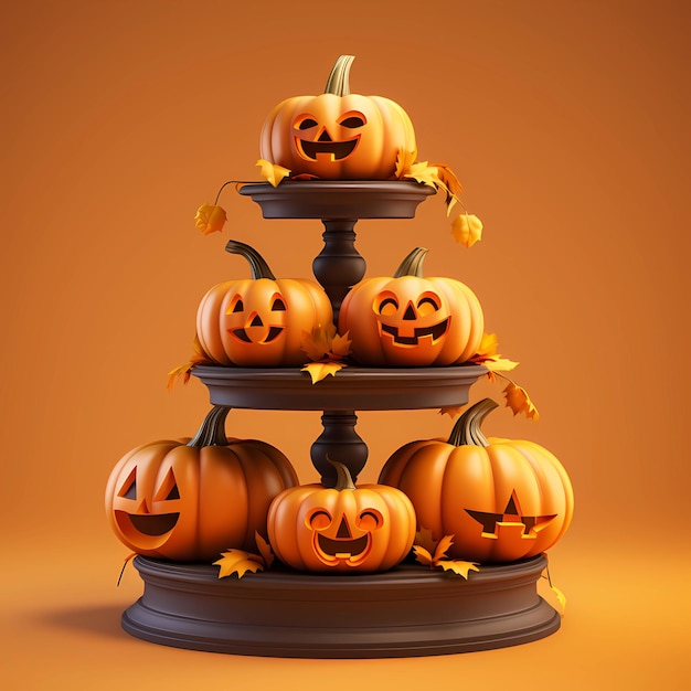 Banner di zucca di Halloween su sfondo arancione