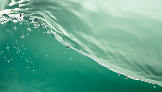 Banner estivo alla moda della natura liquido di menta acquatica sfocato colorato consistenza della superficie dell'acqua limpida