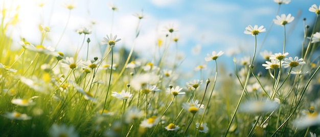 Banner floreale estate o primavera fioritura sfondo