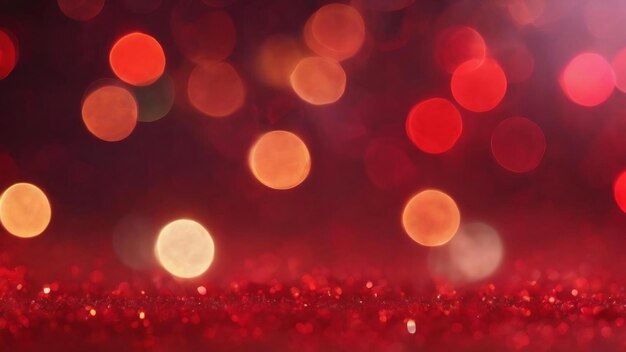 Banner fotografico bokeh rosso per saluti e decorazioni natalizie