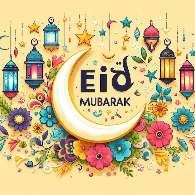 banner generativo di Eid Mubarak