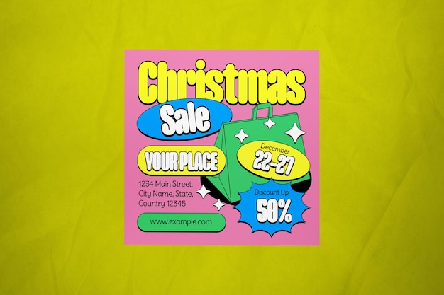 Banner giallo della vendita di Natale dei Massimalisti