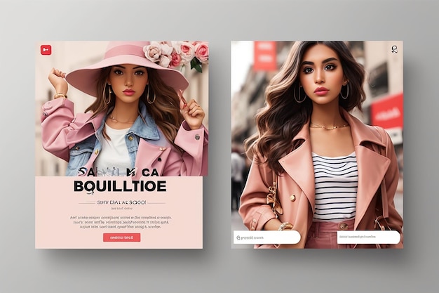 Banner Instagram o post sui social media o copertina di Facebook relativi alla moda o allo shopping