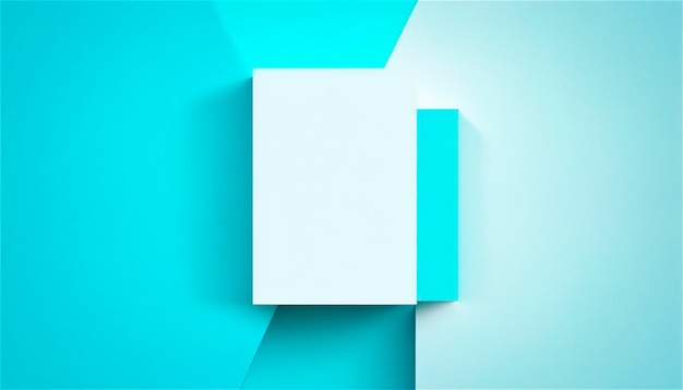Banner modello di sfondo texture carta vuota blu pastello per la pubblicità Forme geometriche rettangolari Spazio copia spazio per il testo generato dall'intelligenza artificiale