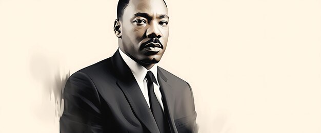 Banner of Portrait Martin Luther King Jr Foto in bianco e nero Design iconico Arte 2D Clipart Idee